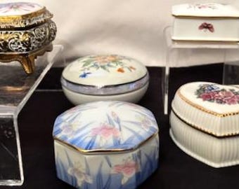 Vintage Collection Variety of Trinket Box/ Heritage House / English Bone China/Music Box/The Present Co/- OMC Otagiri/Made in England-Japan