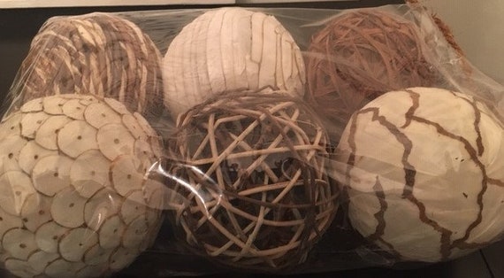 Assorted 6 Pack Wicker Rattan Ball Vase Filler Floral Etsy