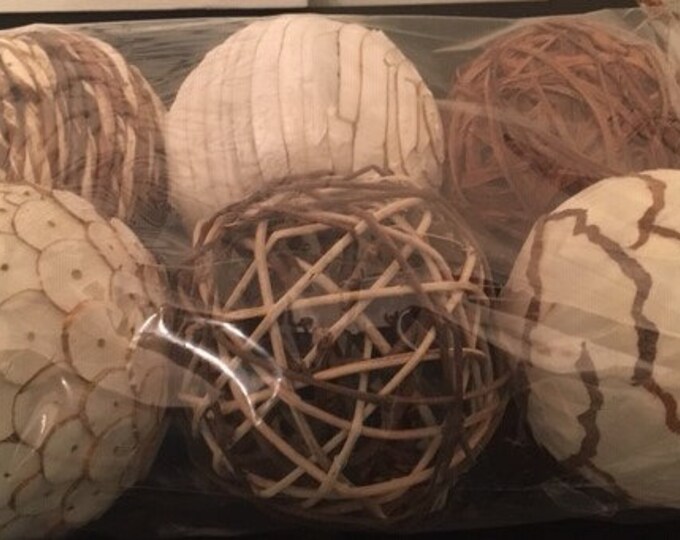 Assorted 6 Pack Wicker Rattan Ball vase Filler Floral Arrangement Home Décor Etsy