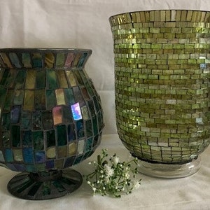 Mosaic hurricane lamp deals