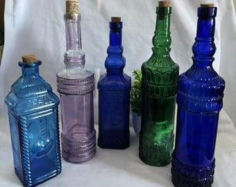 Vintage “Phil Berring’s Apple Bitters” Collectible Blue Wheaton Bottle-Variety Colors/Style/Size of Decorative Bottles with Embossed Design