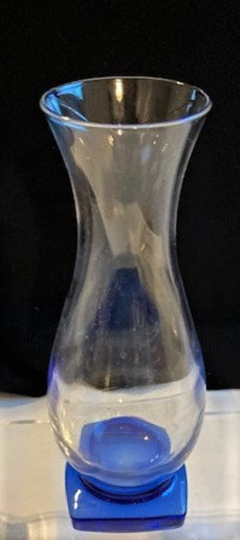 Vintage Cobalt Blue Square Base Glass Vase by Bormioli Rocco Etsy