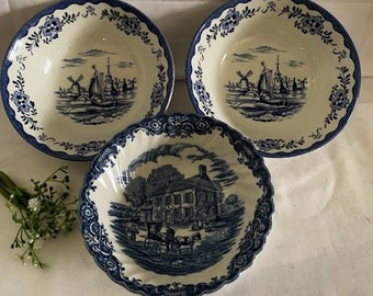 Vintage Johnson Brothers Heritage Stoke on Trent England Holland Cereal Bowl-Heritage Hall Cereal Bowl Pennsylvania Fieldstone-England