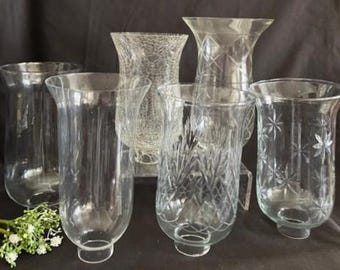 Vintage Variety -Etched Glass and Clear Glass Lamp Shades -Heritage Lamp Shade-Globe Replacement-Lismore -Stars-Modern- Elegant