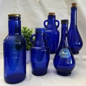 Blue Cobalt Glass Water Bottle - Etsy