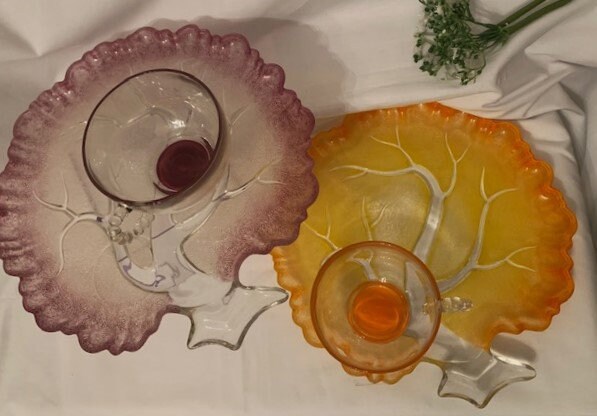 50s ヘーゼルアトラス Sierra Sunrise Plates レア Vintage Hazel Atlas 