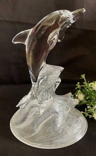 Figurine Dauphin Cristal D'Arques – Verre Cristal Plomb, Sculpture Ornement France