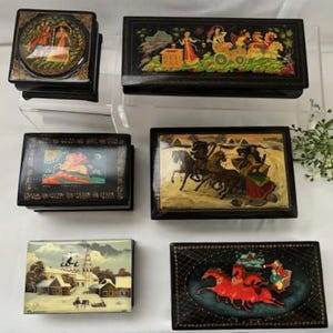 Russian Miniature Lacquered Box - Etsy Canada
