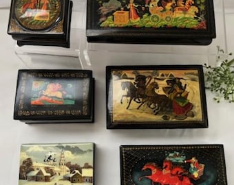 Russian Lacquer Miniature Box - Etsy