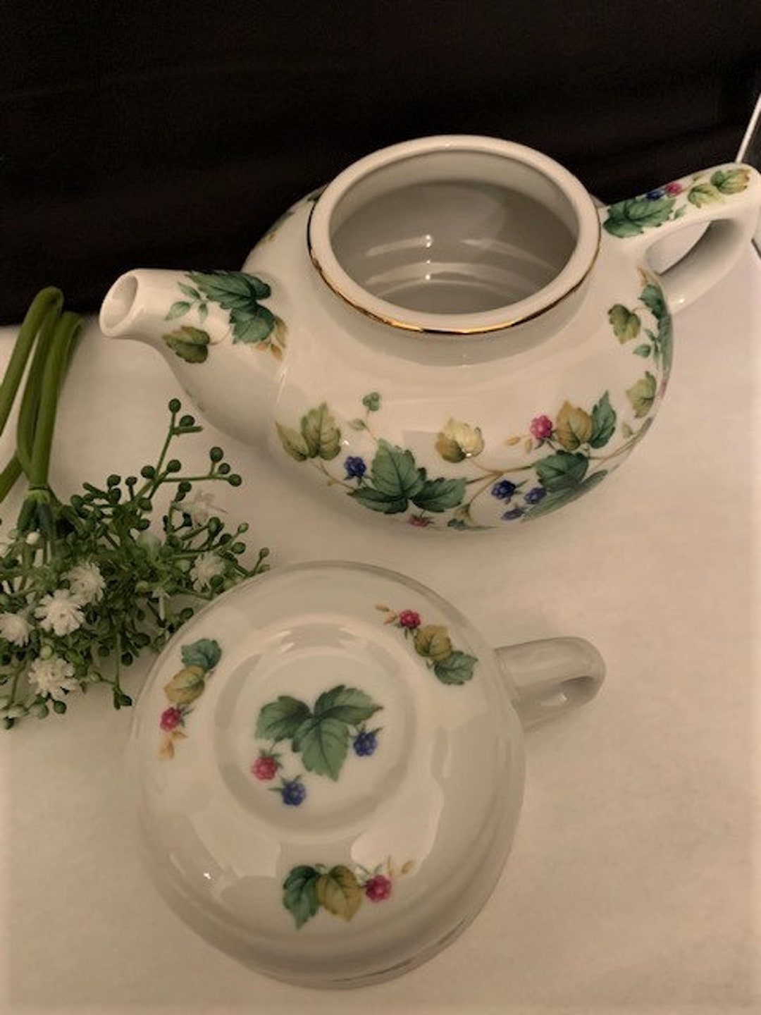 Vintage Tea for One Teapot With Cup Andrea by Sadek Etsy