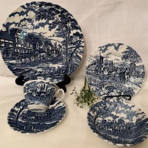 Vintage Myott Royal Mail Collection-Dinner Plate-Bred/Butter Plate-Dessert/Fruit Bowl-Teacup &Saucer Fine Staffordshire Ware-Made in England