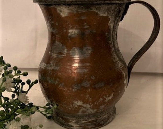 Vintage Gregorian Solid Copper Mugs Set & Vintage Small Rustic Copper