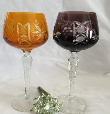 Vintage Sold as a Pair Lausitzer Crystal Bohemian Cut to Clear