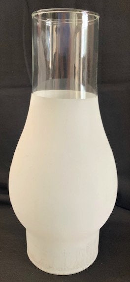 SHINEOFI Vintage Glass Oil Lamp Shade – Frosted Hurricane Chimney, 3.54" X 2.67", Replacement For Table/Floor Lamps