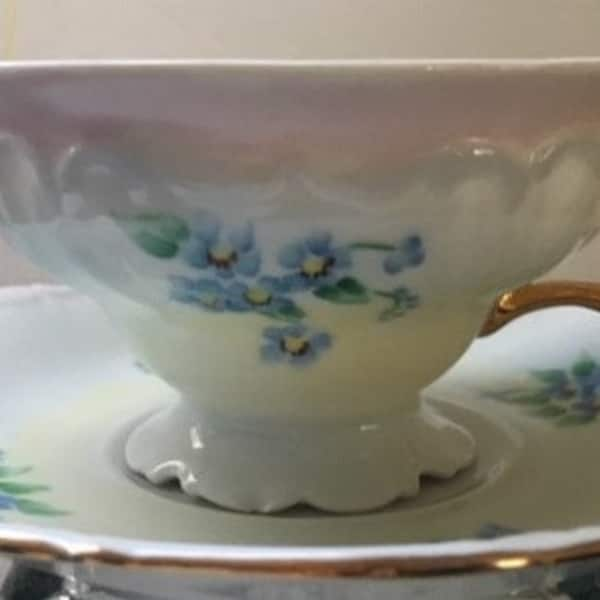 Vintage Edelstein Bavaria Footed Teacup and Saucer, Maria Theresia, Germany circa 1920's - 1930's …