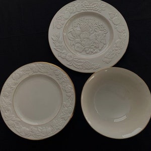 Vintage LENOX Fine Ivory China Collection "Fruits of Life" Pattern by LENOX Dinner Plate-Vegetable Bowl-Large Platter-USA-Replacement