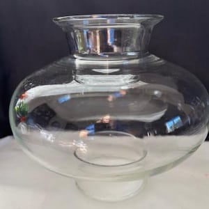 Vintage Clear Glass Bubble Globe Chimney Lamp Mushroom Shape or Candle Shade Hurricane Globe-Replacement