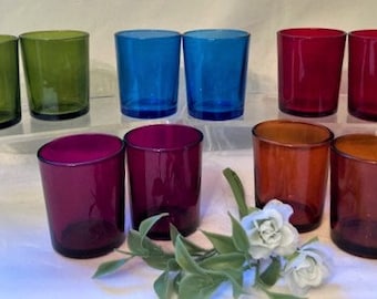 Votiv Vielfalt Runde Teelicht Glas Votiv-Kerzenhalter Blau, Rot, Lila, Grün, Bernstein-Hobnail Rot -Modernes Klarglas-Design