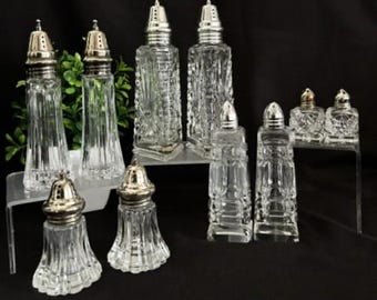 Vintage Variety Style and Size Cut Crystal and Glass Salt & Pepper Shaker -Price-Leonard-Kitchen Decor