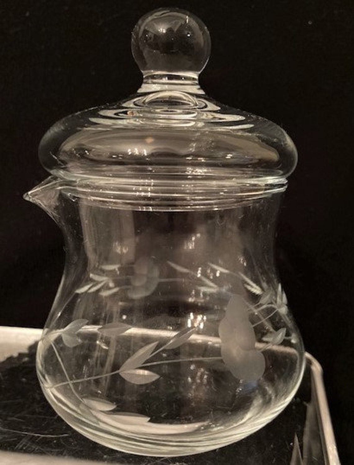 Vintage PRINCESS HOUSE Crystal Creamer Sugar w/Lid Small | Etsy