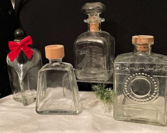 Vintage Antique Collection of Decanter Clear Bottle -PROHIBITION Era -Kefla-Made in Italy-Germany
