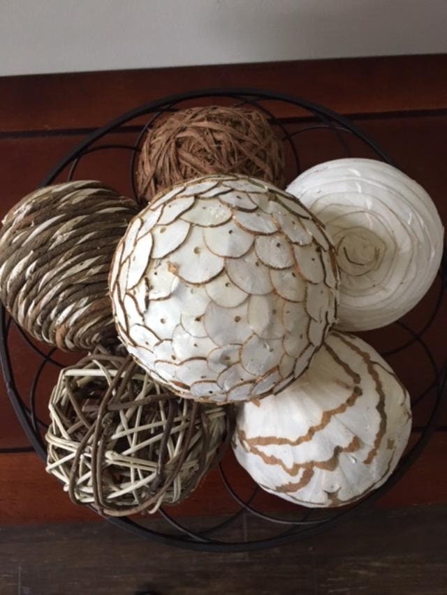 Assorted 6 Pack Wicker Rattan Ball vase Filler Floral Etsy UK