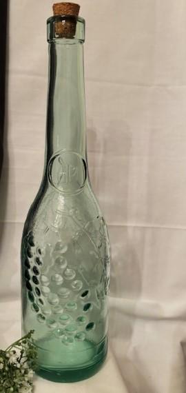 Vintage Rare Decorative Mint Green Frosted Glass Bottles W