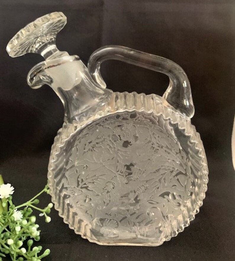 Vintage Collection Decorative Hammered Glass Bottles W/stopper Etsy