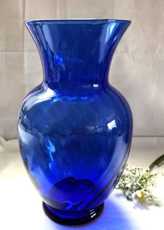 Vintage Indiana Glass Illusions Cobalt Blue Swirl Pattern