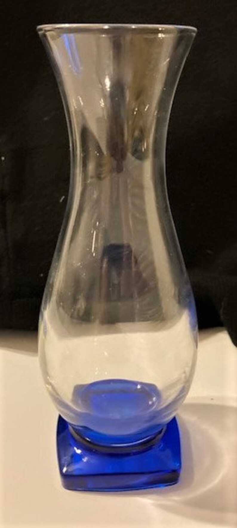 Vintage Cobalt Blue Square Base Glass Vase by Bormioli Rocco Etsy