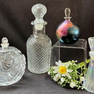Vintage Variety Size Assorted Avon Oil/Perfume Bottle -Perfume Bottle Ralph Lauren -Art Glass- Avon-Bath/Bedroom Accessory-Collectable