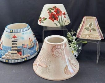 Vintage Yankee Candle Shade Variety Size/Style and Colors Candle Ceramic Shade - Better Home and Garden- Beach-Nautical -Holiday-Home Decor