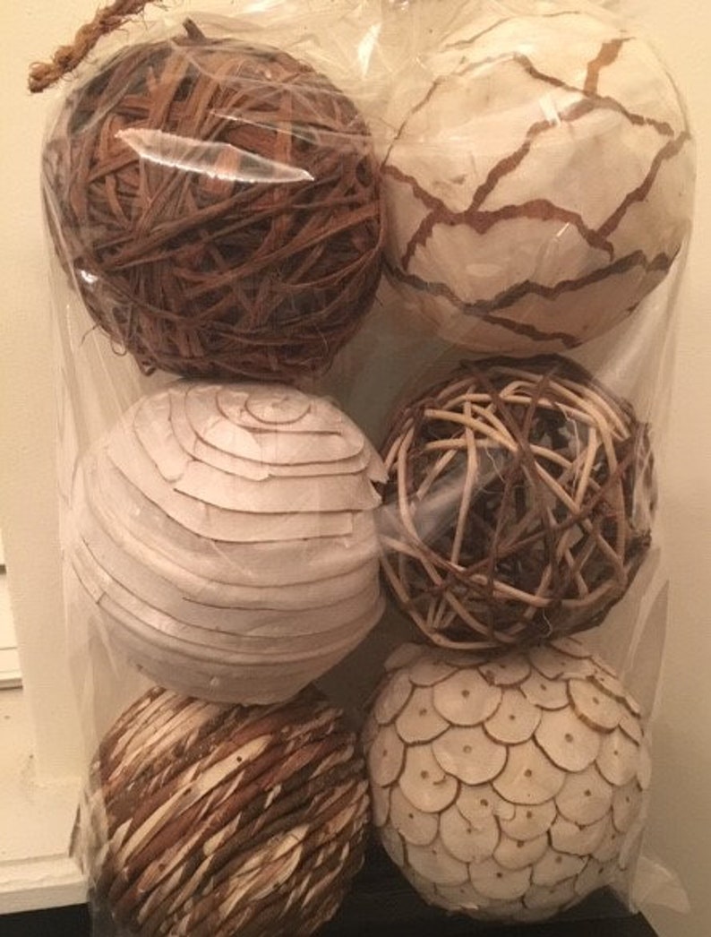 Assorted 6 Pack Wicker Rattan Ball vase Filler Floral Etsy