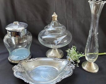 Vintage Sterling Weighted Candle Holders by Duchin Creation - Set
