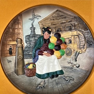 Vintage Royal Doulton 1979 Character Plate series - The Old Balloon Seller D 6649 by W.K. Harper-