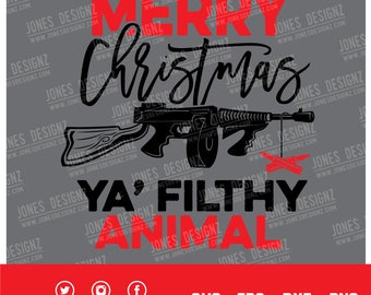 SVG Filthy Animal, Ugly Sweater, Kevin McCallister, Merry Christmas Filthy Animal, Home Alone, Instant Download, Silhouette Cameo Cricut