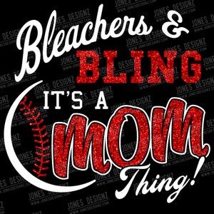 Bleacher Bling Mom SVG / Baseball Mom / Instant Download / EPS / Softball Mom / Sports  Shirts / Baseball Stitches