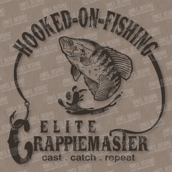 Crappie Master, SVG, EPS, DXF, Vector, Digital Download, Mancave Design