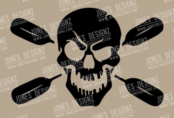 Download Skull Paddle Kayak SVG EPS Vector Cutfile Instant Digital ...