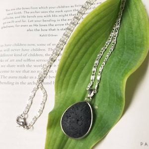 Large Teardrop Lava Stone Pendant Essential Oil Diffuser Aromatherapy Necklace