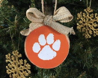 2021 Ornament Clemson Tigers Christmas Gift for Him for Her for Graduate Custom Glitter Ornament Tiger Paw Ornament Stocking Stuffer