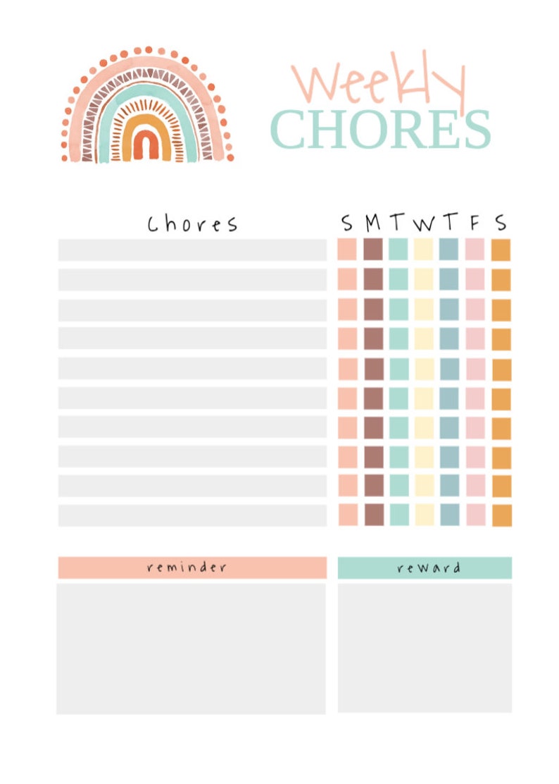 Editable Weekly Checklist Weekly Routine Printable Weekly | Etsy