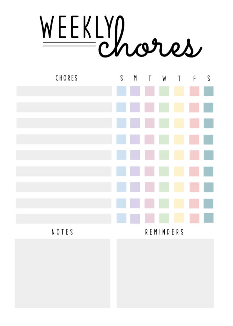Editable Weekly Checklist Weekly Routine Printable Weekly - Etsy