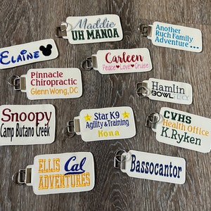 Custom and Personalized vinyl tags - luggage, backpack, instrument cases, bags