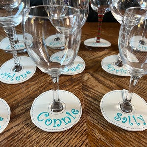 Wine glass name tags