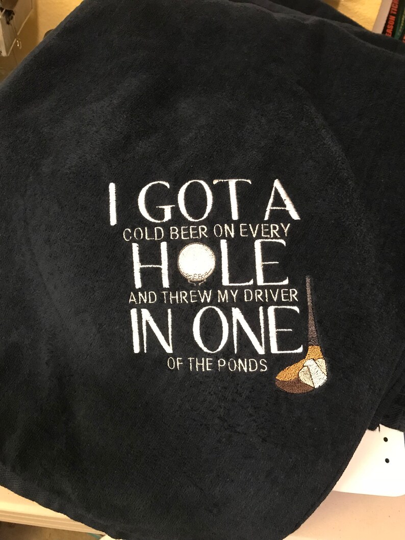 Personalized Machine Embroidery Golf Towel Etsy