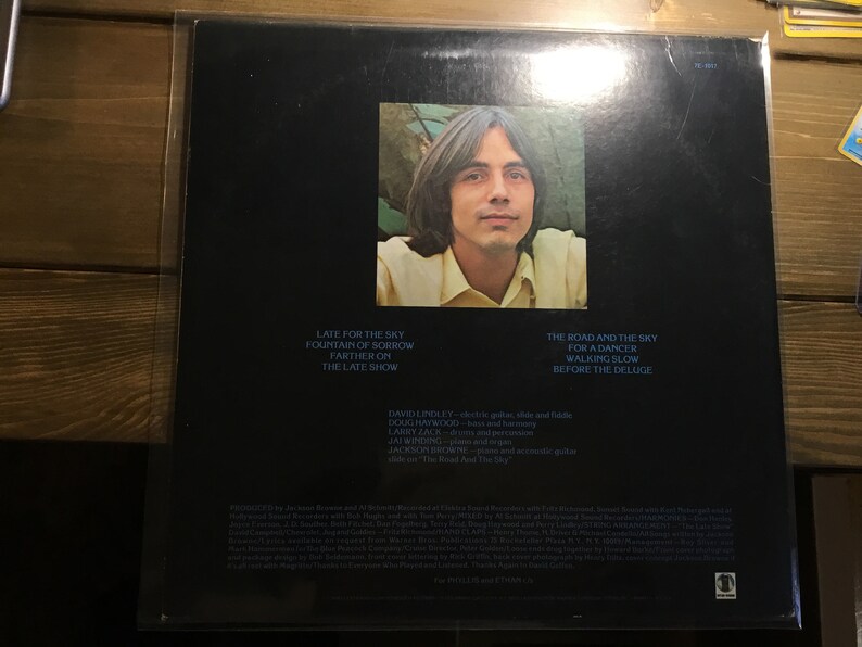 Jackson Browne Late for the Sky 1974 Vintage LP Etsy