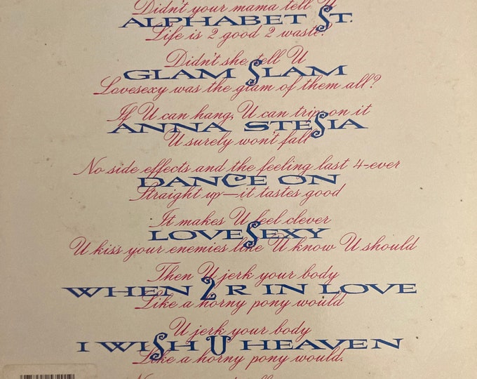 Prince Vinyl Record Album "Lovesexy"