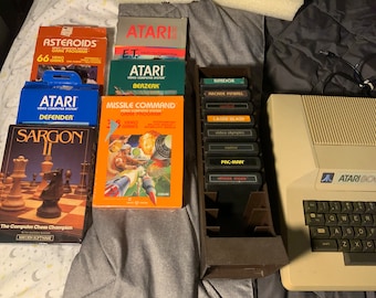 Atari Bundle… original Vintage Atari Video computer Sytem CX2600A console box, games, paddles, Atari 800 computer, and Atari recorder