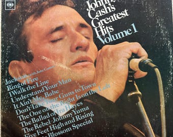 Johnny Cash Grandes Éxitos Volumen 1 Vinilo LP Columbia 360 Sound Disco de música country clásica Ring of Fire